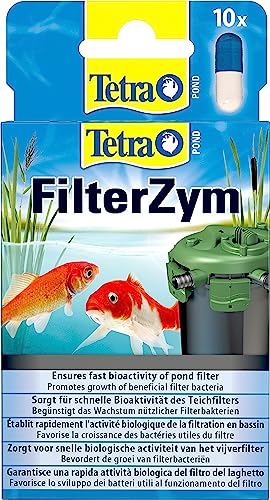 Tetra Pond FilterZym - begünstigt das Wachstum nützlicher Filterbakterien, aktiviert die biologische Reinigungskraft des Filters im Teich, 1 Packung (10 Kapseln)